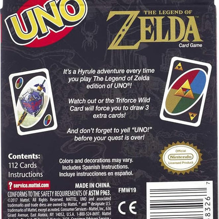 Mattel Games UNO The Legend of Zelda Card Game for Family Night with Graphics from The Legend of Zelda & Special Rule