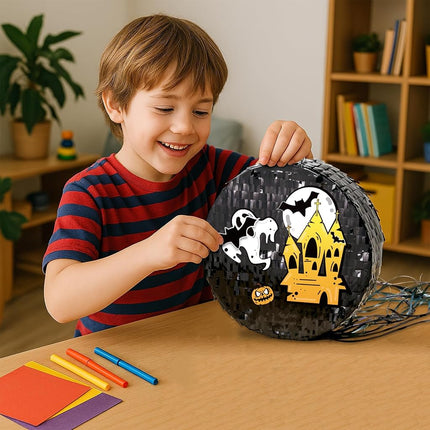 WERNNSAI Black Round Piñata