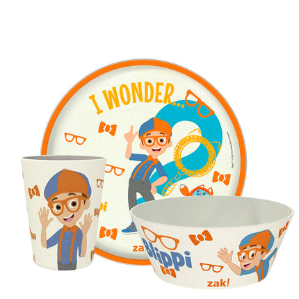 Zak Designs Blippi Kids Dinnerware Set 3 Pieces, D