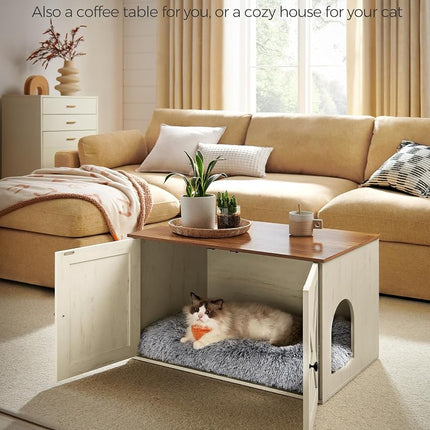 Feandrea Cat Litter Box Enclosure, End Table, 31.5 x 20.9 x 19.7 Inches