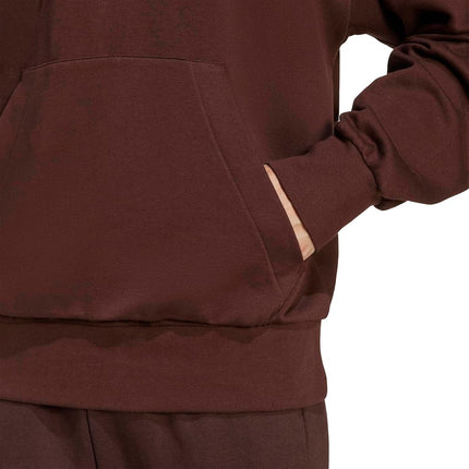adidas Men's Essentials Feel Cozy Fleece Hoodie Sweatshirt, Shadow Brown/Black, S Tall