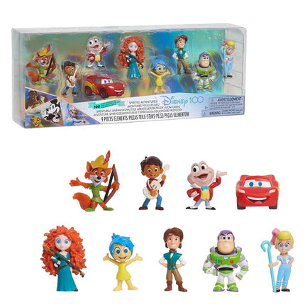 DISNEY D100 Just Play 100 ans d'aventures animées – Édition limitée – Jouet officiel sous licence de 9 pièces pour enfants à partir de 3 ans