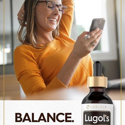Carlyle Lugols Iodine 2 Percent 2 fl oz | Potassium Iodide and Iodine Solution 2% Liquid Drops