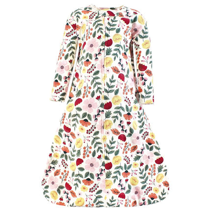 Hudson Baby Saco de Dormir, Manta, de Jersey de Algodón de Manga Larga Unisex para Bebés, Estampado Botánico de Otoño, 0-6 Meses