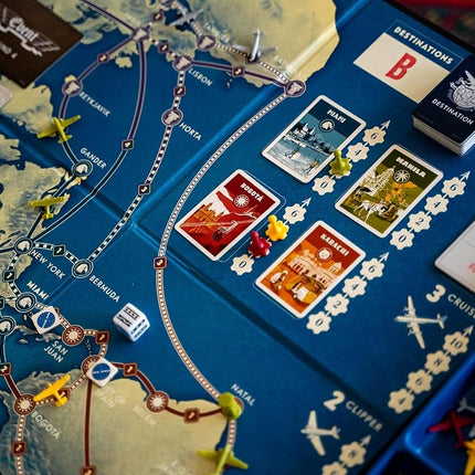 PAN AM Fun Strategy Board Game For The Whole Family - Includes 52 Airplane Miniatures From 4 Distinct Airline Eras (Ages 12+) Ideal for 2-4 Players - Funko 48719 Signature Games