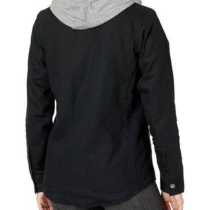 Dickies Women's Duck Hooded Shirt Jacket, Black, Small