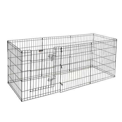 Petmaker Dog Playpen - Foldable Metal Playpen with 8 Panels of 24 x 30 Inch - Indoor and Outdoor with Door for Dogs, Cats or Small Animals