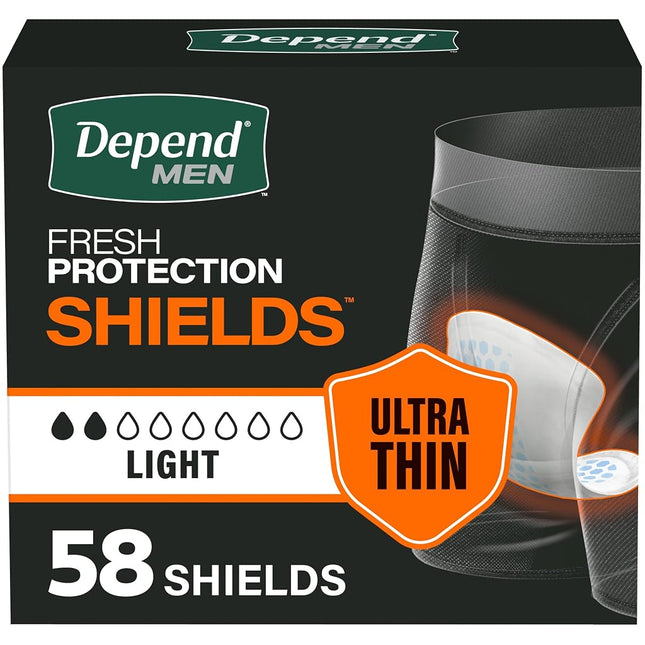 Depend Incontinence Shield for Men, 58 Count, Adul