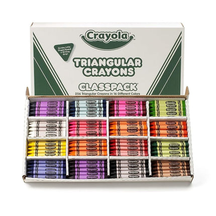 Crayola BIN528039 Triangular Crayon Classpack, 16 Colors, 256 Count