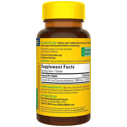 Nature Made Vitamin B-12 3000 MCG Sublingual, 40 Count