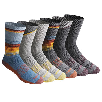 Dickies Men's Dri-tech Legacy Moisture Control Crew Socks Multipack, Blue Assort (6 Pairs), L