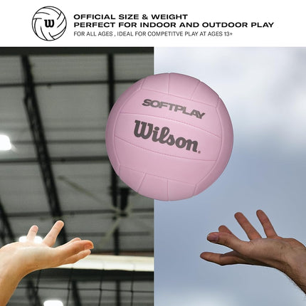 Wilson AVP Soft Play Volleyball, Official Size, Pink