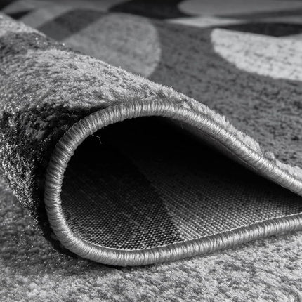 Rugshop Contemporary Abstract Circles Perfect for high Traffic Areas of Your Living Room,Bedroom,Home Office,Kitchen Square Area Rug 6'6" x 6'6" Gray