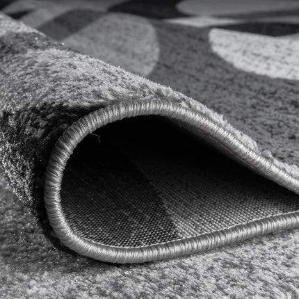 Rugshop Contemporary Abstract Circles Perfect for high Traffic Areas of Your Living Room,Bedroom,Home Office,Kitchen Round Area Rug 8' Gray