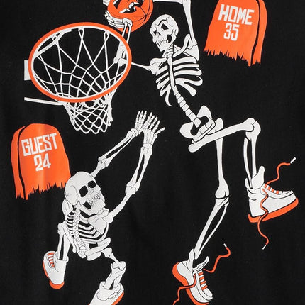 The Children's Place Boys' All Holidays Long Sleeve Graphic T-Shirts,multipacks, Skeleton Basketball/Skeleton, XX-Large