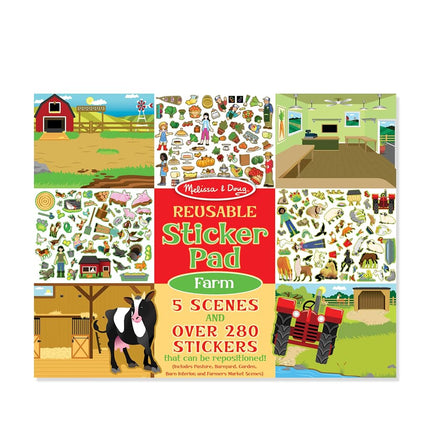 Melissa & Doug Reusable Sticker Pad: Farm - 280+ Stickers, 5 Scenes, Great Gift for Girls and Boys - Best for 3, 4, 5 Year Olds and Up