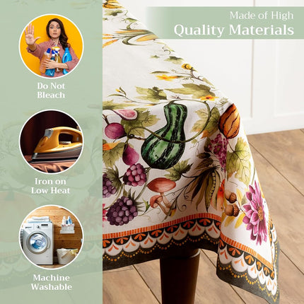 Maison d' Hermine Table Cloth Square Table Reusable 100% Cotton 54"x54"