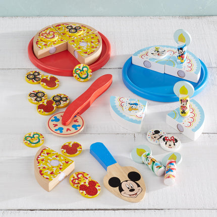 Set de pizza y pastel de cumpleaños de madera de Mickey Mouse de Disney de Melissa & Doug (Embalaje de comercio electrónico)