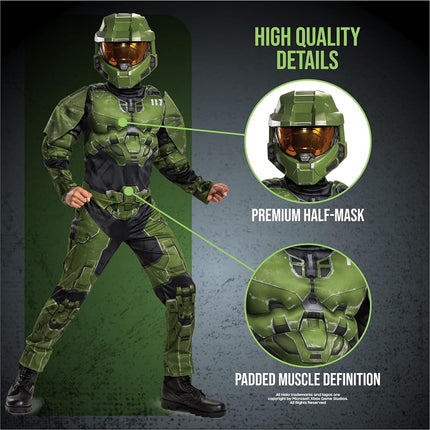 DISGUISE Kid's Halo Keystone Spartan Costume, Green, M