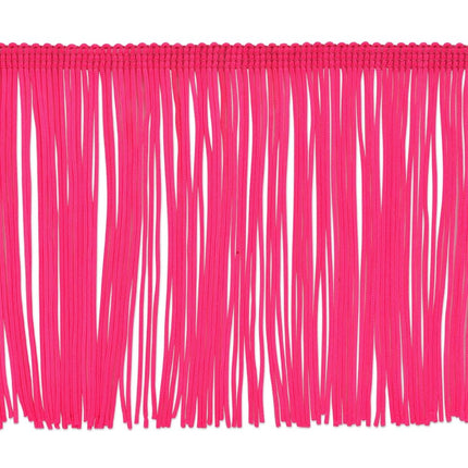 Trims By The Yard Ribete de Flecos Chainette de 10 cm, Ribete Decorativo de Poliéster, Flecos Versátiles para Disfraces, Uniformes, Decoración del Hogar y Decoración de Fiestas, 45,72 metros, Fucsia