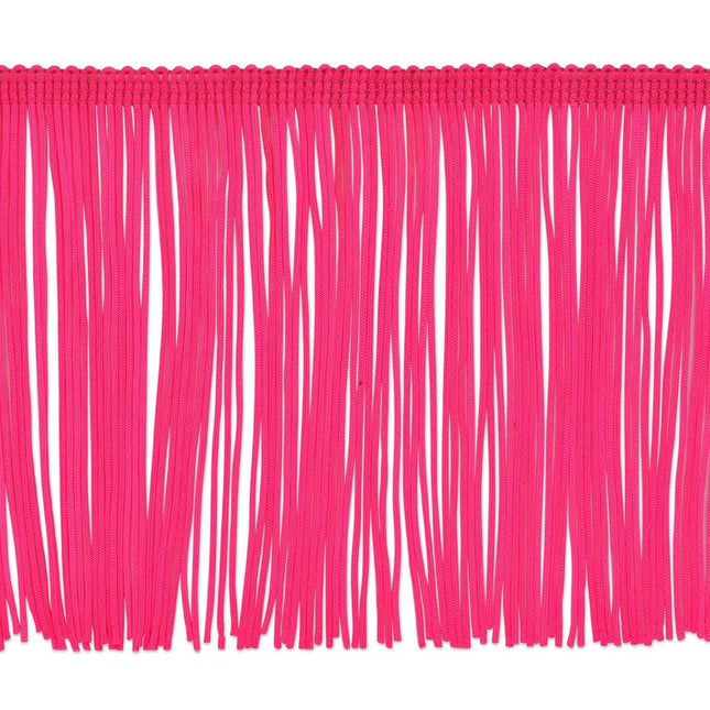 Trims By The Yard 4" Chainette Fringe Trim, Polyester-Made Decorative Fringe Trim, Versatile Fringes for Costumes, Uniforms, Home Decor, and Party Decorations, 50 yards, Fuchsia