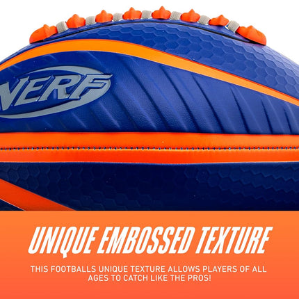 Nerf Spiral Grip Mini Football - Patented Spacelace for Ultimate Spirals - Machine Stitched Construction - Pump Included