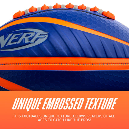 Nerf Spiral Grip Mini Football - Patented Spacelace for Ultimate Spirals - Machine Stitched Construction - Pump Included