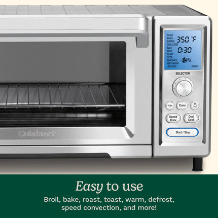 Horno tostador de convección Cuisinart, acero inoxidable, 42,9 cm (profundidad) x 53 cm (ancho) x 29 cm (alto), TOB-260N1