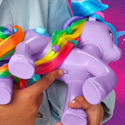 My Little Pony: Tell Your Tale Rainbow Styles Izzy Moonbow, Hair Styling Figure with Sounds, 9.5-inch Unicorn Toys for Girls and Boys Ages 4+