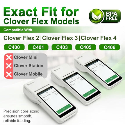 Rouleau de papier thermique Vonlyst pour reçus Clover Flex 2 1/4 x 55 (10 rouleaux)