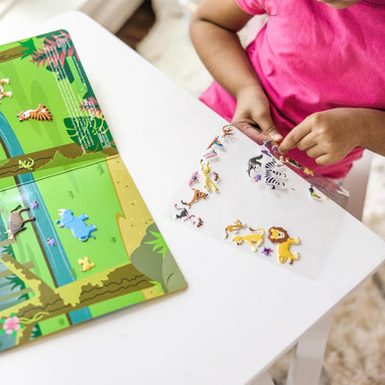 Melissa & Doug Puffy Sticker Activity Books Set - Farm, Safari, and Chipmunk