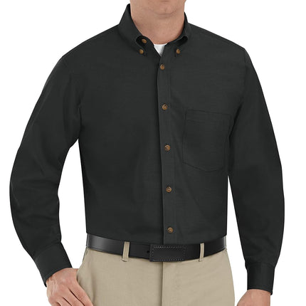 Red Kap Men's Poplin Dress Shirt, Black, Large
