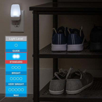 GE LED Night Light, Plug-in, Dusk to Dawn Sensor, Cool White, Ambient Lighting, Ideal for Kids Adults Bedroom, Bathroom, Nursery, Kitchen, Hallway, 55992, 4 Count