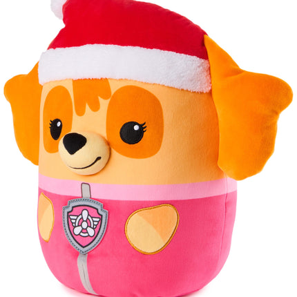 PAW Patrol Winter Holiday Skye Squish Plush, Juguete Oficial de la Famosa Serie Animada, Peluche Blandito Edición Especial para Edades de 1 Año en Adelante, 30 cm