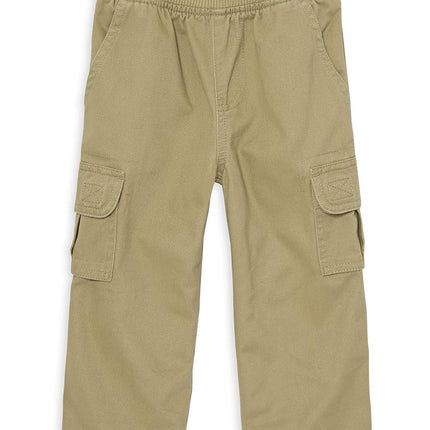 The Children's Place Baby Single and Toddler Boys Pull on Cargo Pants, Flax Single, 3T