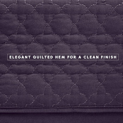Elegant Comfort Luxurious 4-Piece Quilted Bed Sheet Set - Gift Box - 1500 Thread Count Egyptian Quality Softness - Wrinkle Resistant - All Around Elastic Fitted Sheet, Deep Pocket, King, Purple