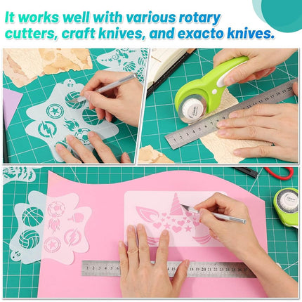 anezus Self Healing Cutting Mat for Rotary Cutting, 35" x 23.3", Green
