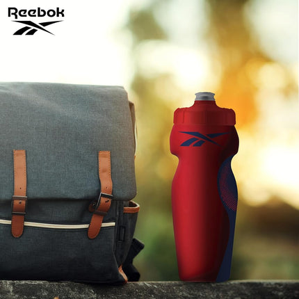 Reebok Squeeze Water Bottles With Athletic Design - Water Bottle 24 oz - Sports Water Bottle - Reusable Water Bottle For Gym, Running, Hiking etc, BPA Free (Red)