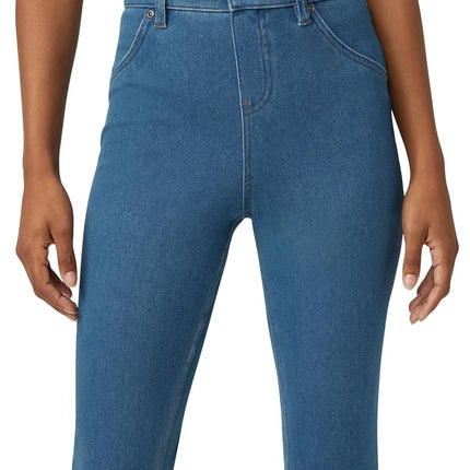 HUE Women's Ultra Soft High Waist Denim Baby Bootcut Leggings, Medium Wash, M