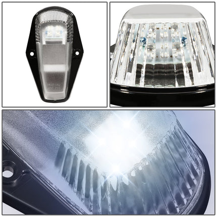 DNA MOTORING CBL-F15080-CH-W 5x LED Cab Roof Top Marker Lights+Switch [For 80-96 Ford F150/F250/F350/F450]