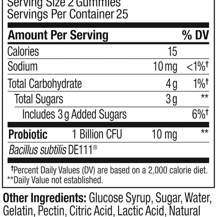 OLLY Probiotic Gummy, 25 Day Supply (50 Gummies), Tropical Mango, Probiotics, Live Cultures, Chewable Supplement