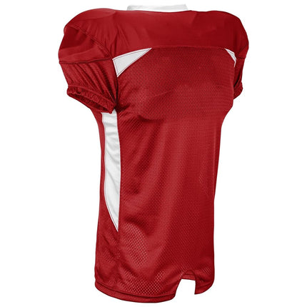 CHAMPRO Boys' Huddle Stretch Polyester Dazzle Youth Football Game Jersey Scarlet, White