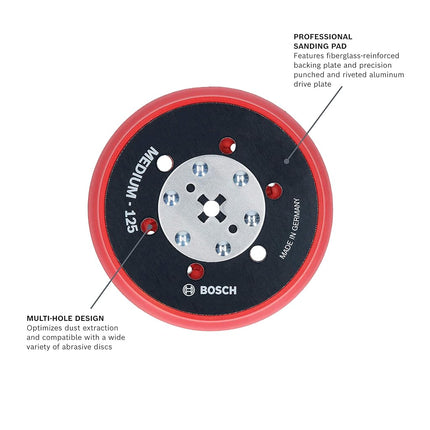 BOSCH RSM5045 5 in. Medium Hook-and-Loop Multi-Hole Sanding Pad