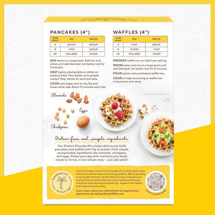 Mélange pour crêpes à la farine d'amande Simple Mills, il suffit d'ajouter de l'eau, protéines originales - sans gluten, à base de plantes, compatible régime paléo, petit déjeuner, 295 g (paquet de 1)