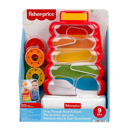 Fisher-Price Baby & Toddler Toy Drop Through Rock-a-Stack, Coin Drop Activity for Developmental Play Infants Ages 9+ Months, JLB81