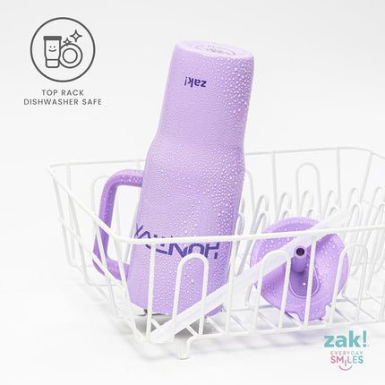 Zak Designs Kpop Demon Hunters Sutton Travel Tumbler for On The Go, 30oz Stainless Steel with Vacuum Insulation, Silicone Straw, and Carry Handle for Cold Drinks (Huntrix)