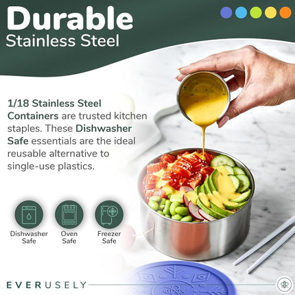 Everusely Stainless Steel Microwave Food Containers 5 Buzzers