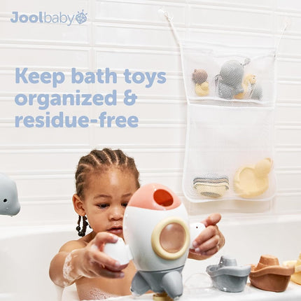 Jool Baby Bath Toy Storage Bag - Mesh Holder for Kids Bath Toys - Wall Suctions, Machine Washable