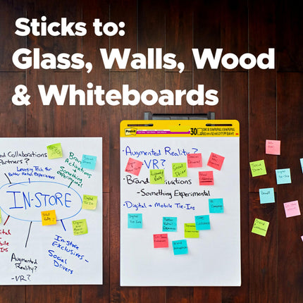 Bloc de caballete Post-it Super Sticky Mini, 15 x 18 pulgadas, 20 hojas/bloc, 3 blocs, papel de rotafolio blanco premium autoadhesivo (577-3PK)