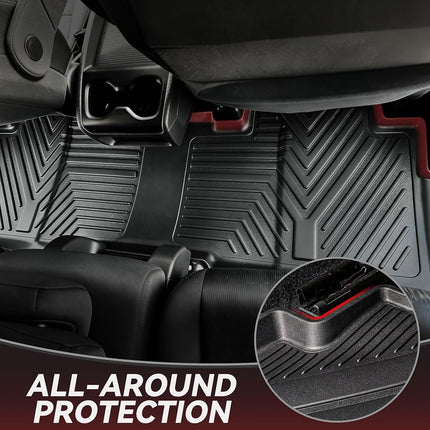 YITAMOTOR Floor Mats Compatible with Honda 2017-2022 CR-V, 1st & 2nd Row All Weather Protection, Black